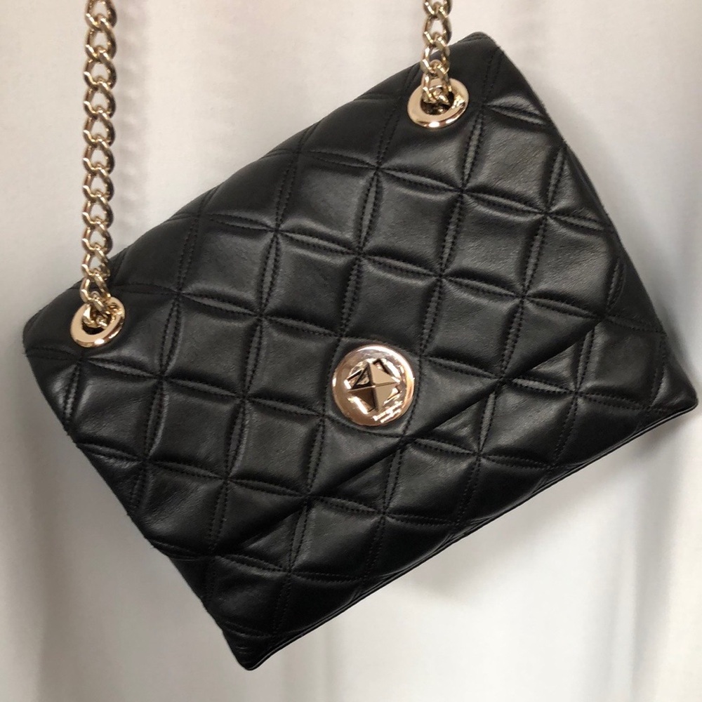 Kate Spade Black and Gold Quilted Shoulder Crossbody Bag